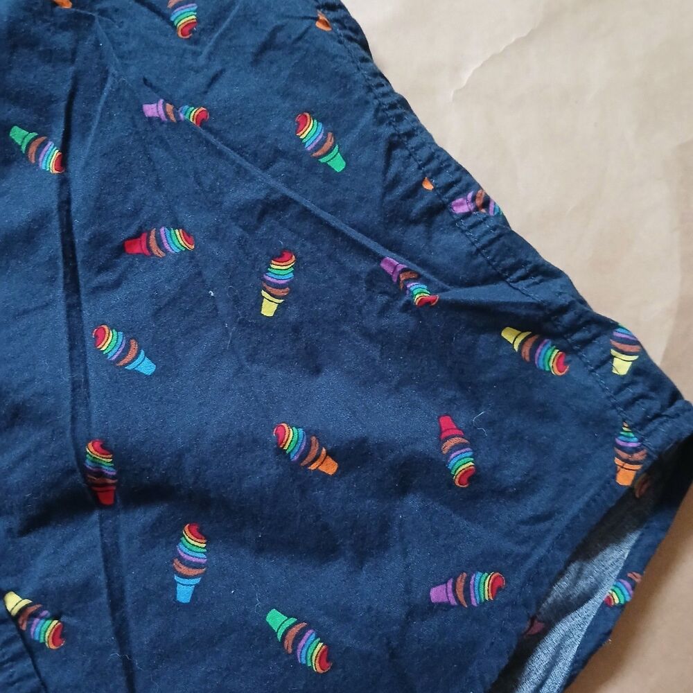Mens S Rainbow Ice Cream Cone Print Button Down Short Sleeve Camp Shirt Colorful - Picture 4 of 7